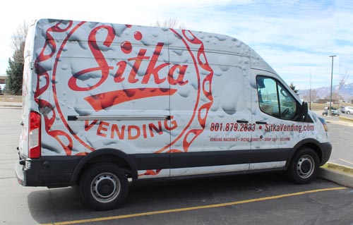 Sitka Vending Delivery Truck - Sitka Vending is located in Utah and we are customized Vending machine supplier.